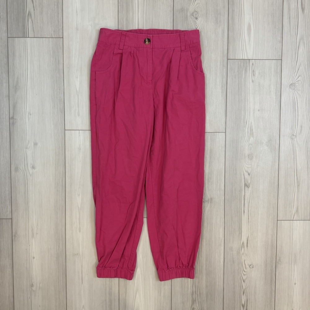 Halara Women's Small Mid Rise Zipper Pocket Casual Cotton Joggers Pink Stretch